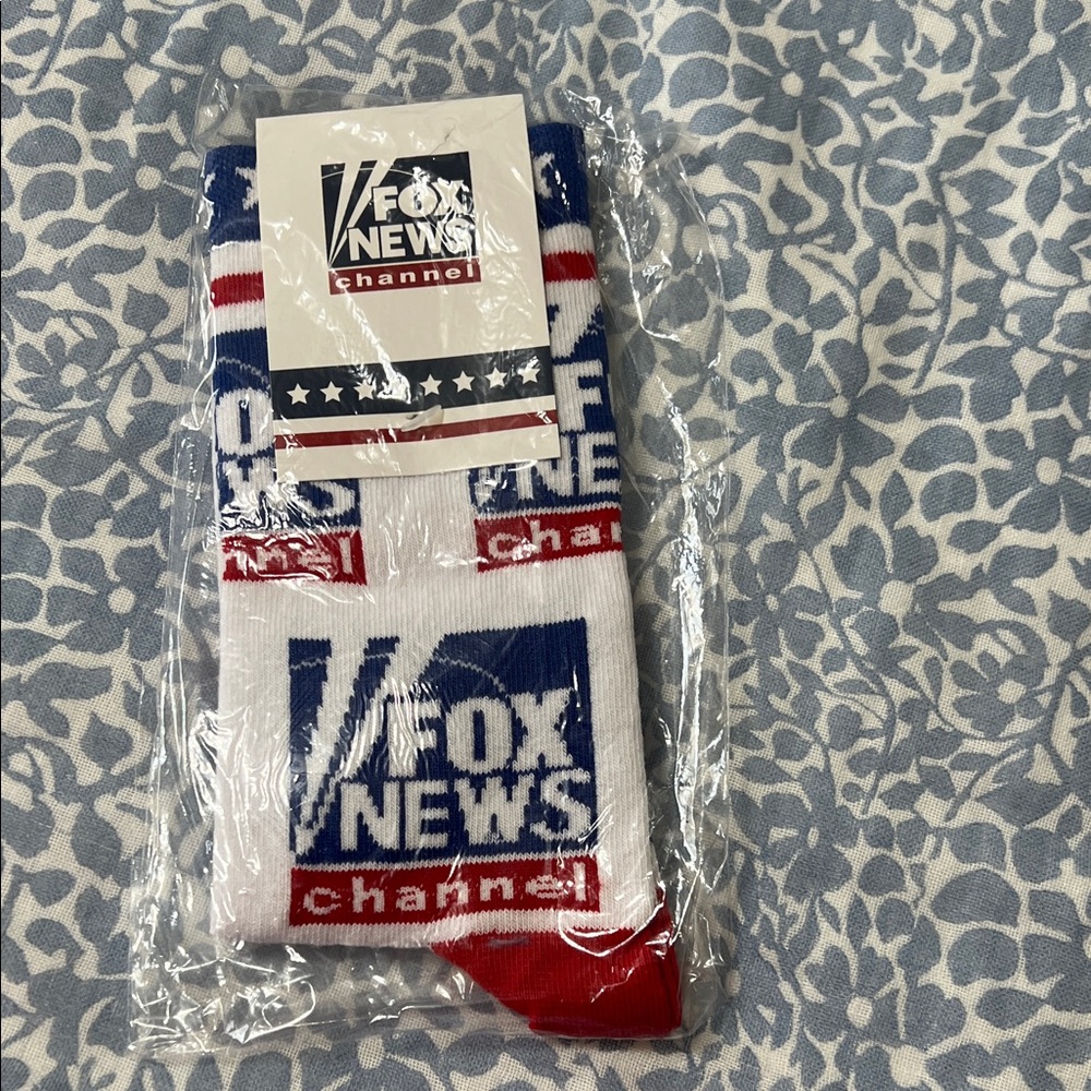 Fox News White, Red, and Blue Casual Socks